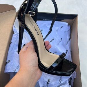 Fashion Nova Glossy Black Stiletto Heels